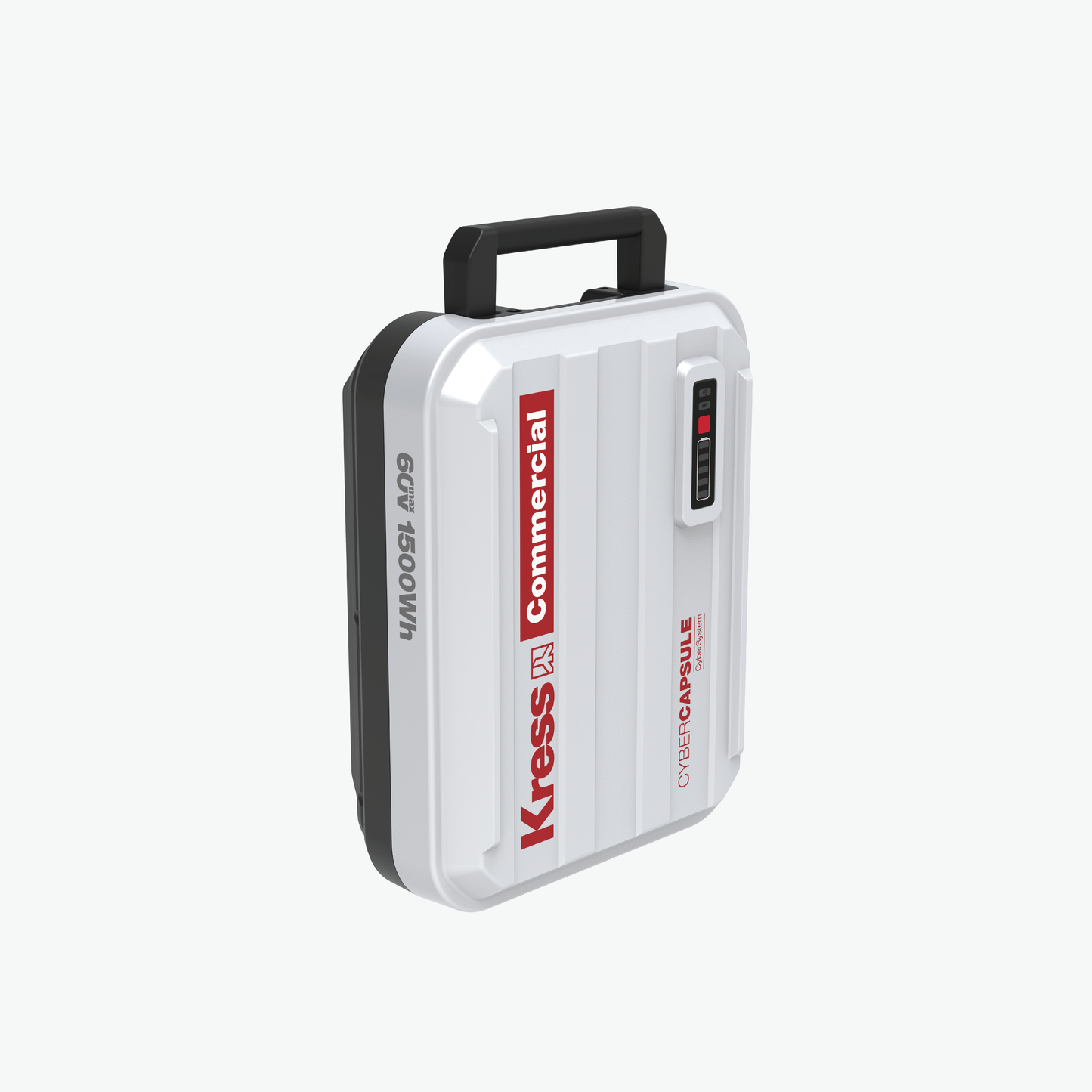 Kress 60V CyberCapsule 25Ah/1.5kWh Battery left side view with handle