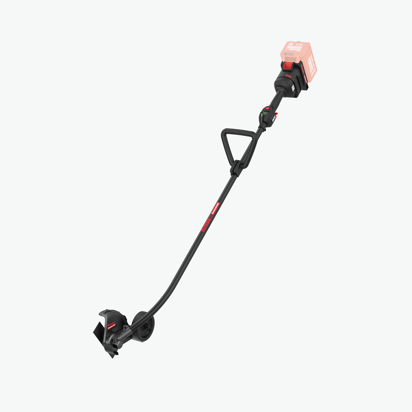 Kress Commercial 60V 8" Lawn Edger (Curved Shaft) front view without battery
