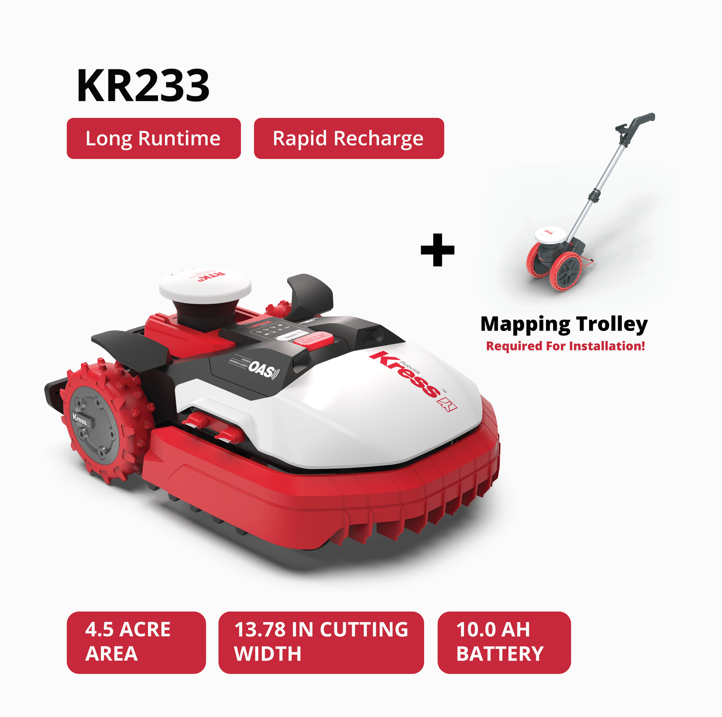 KR233 Kress RTKⁿ 3-acre robotic lawn mower with OAS