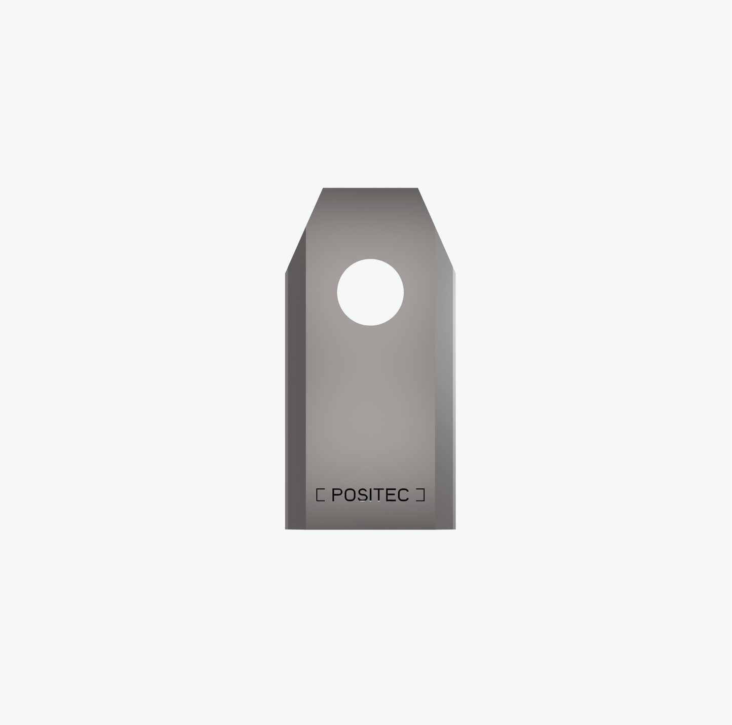 Metallic Blade tag with 'Positec' branding on a white background