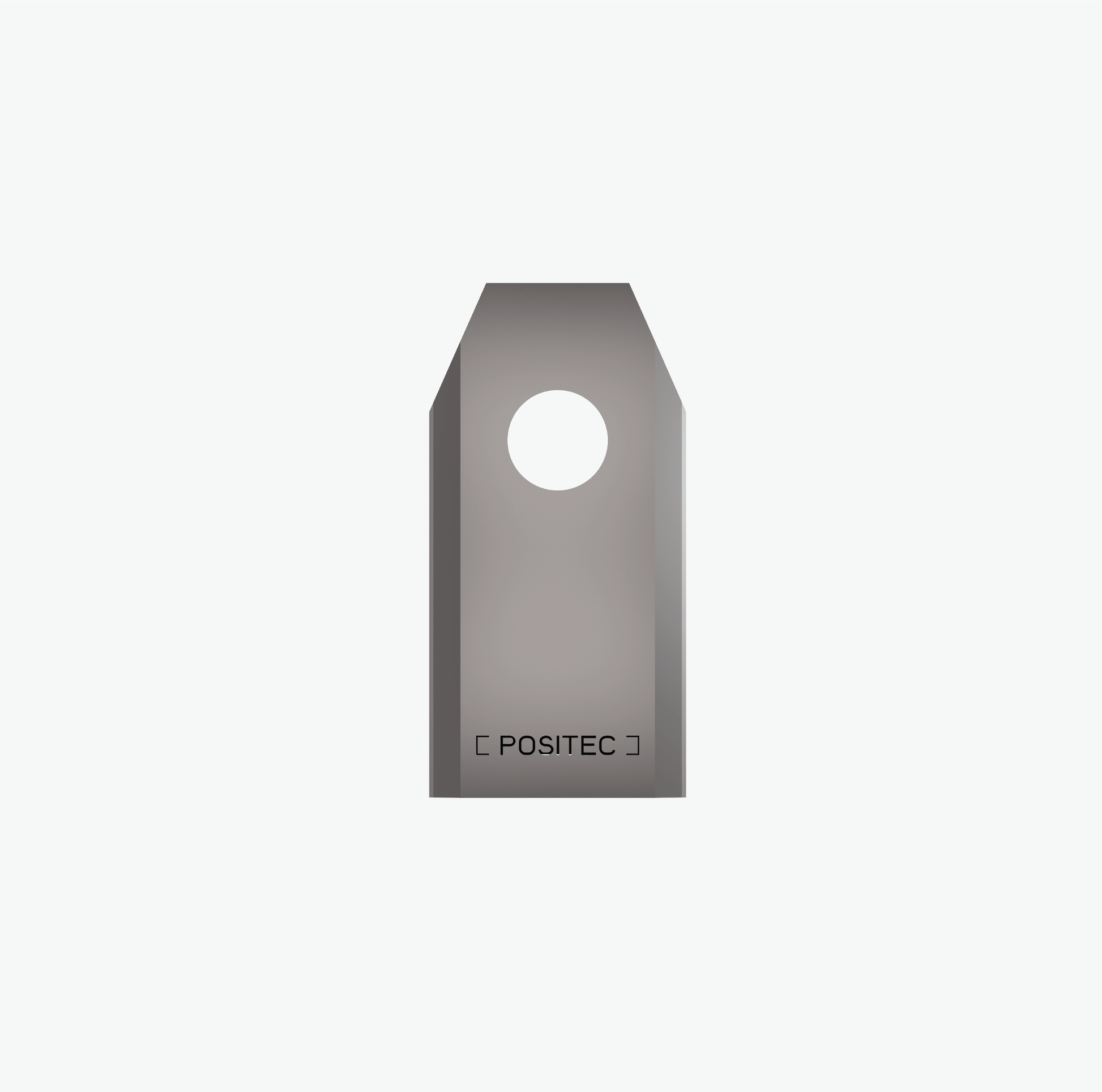 Metallic Blade tag with 'Positec' branding on a white background