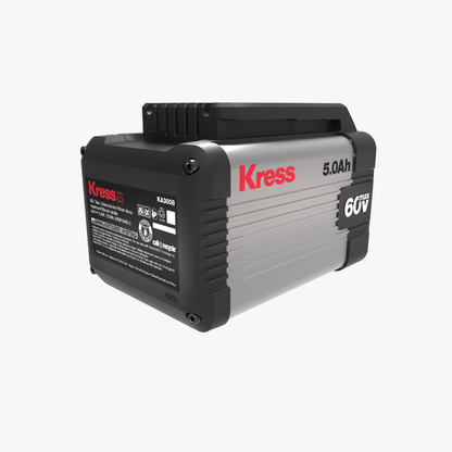 Kress 5.0Ah GUV2 portable power station shown at a three-quarter angle on a light gray background.