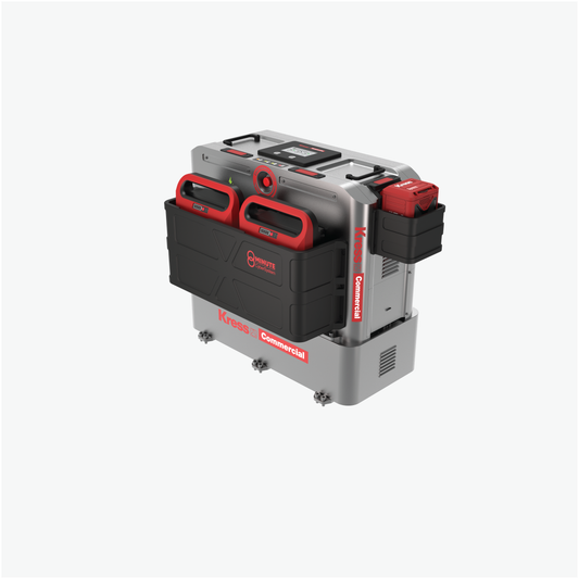 Kress 7.2kWh CyberTank Portable Power Station side view with batteries
