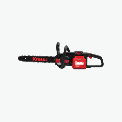 Kress Commercial 60V 16" Chainsaw left side view on white background