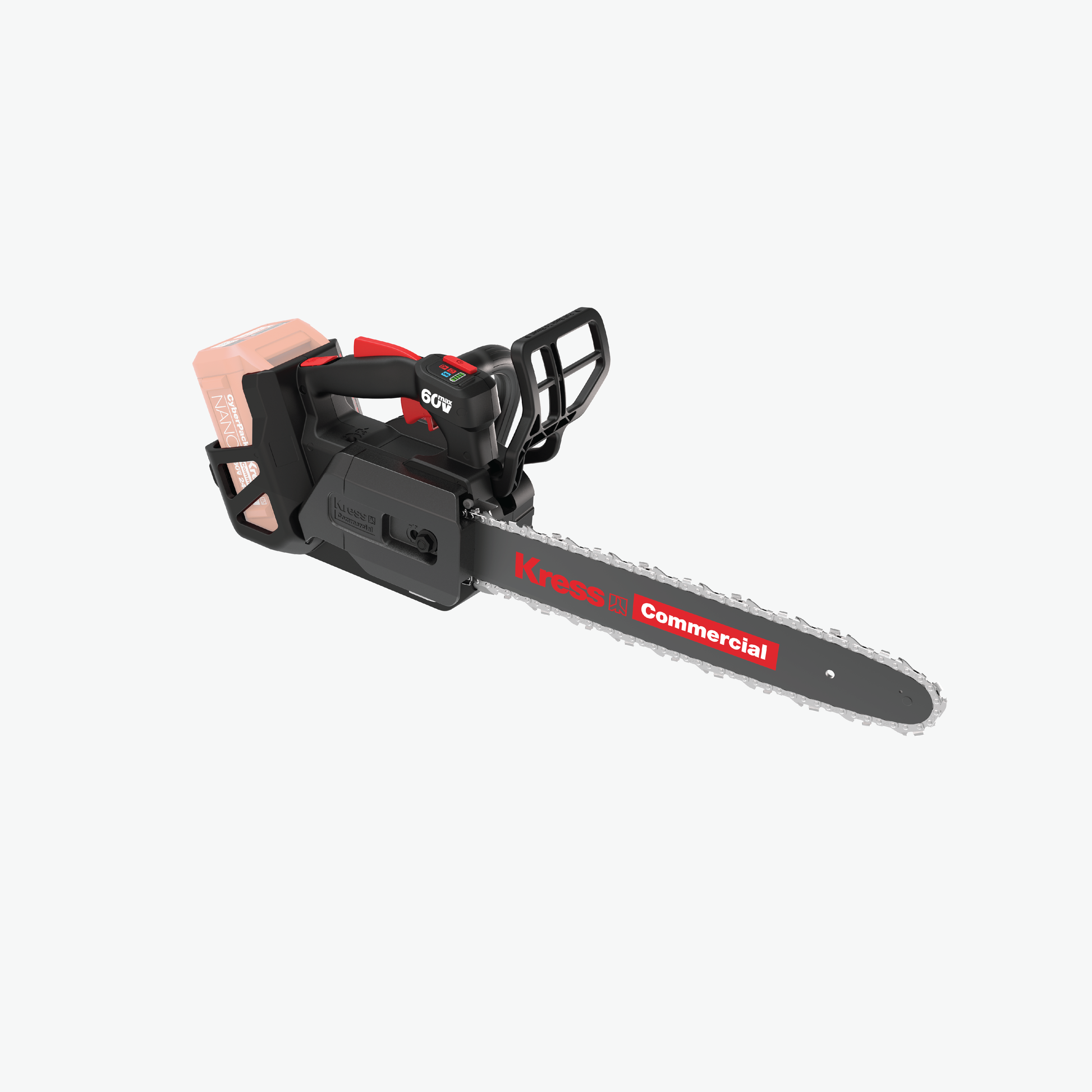 Kress Commercial 60V 14" Top Handle Chainsaw right side view without battery