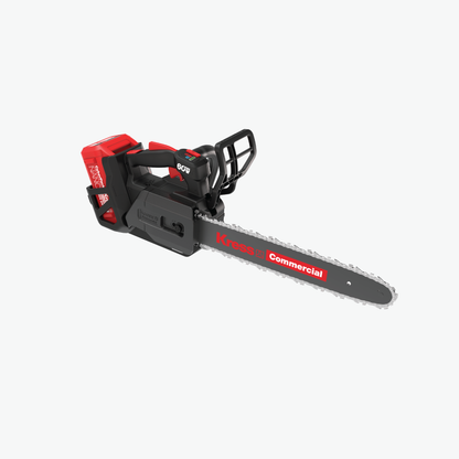 Kress Commercial 60V 14" Top Handle Chainsaw right side view with battery