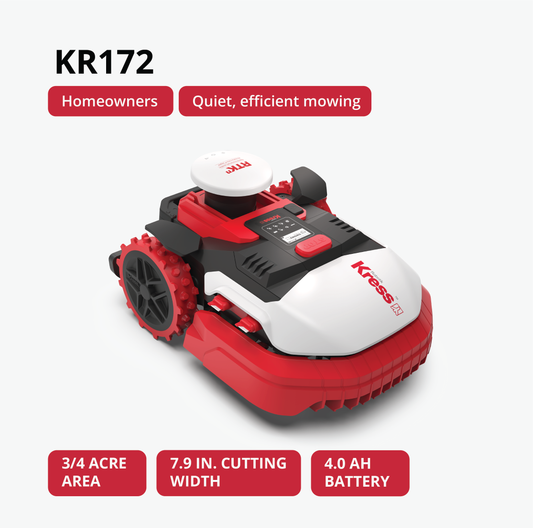 Kress Robotic lawn mower KR172 on a white background
