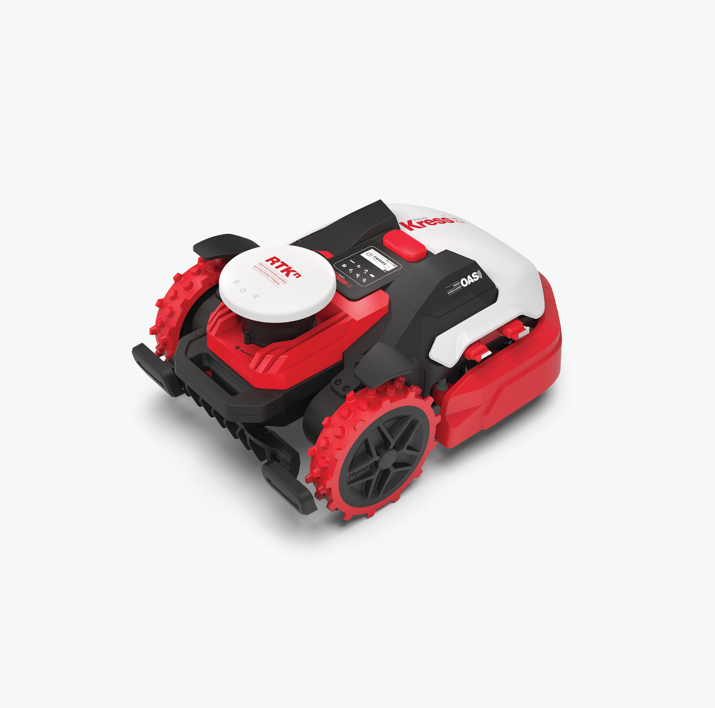 Kress KR173 lawn mower back right diagonal view on a white background