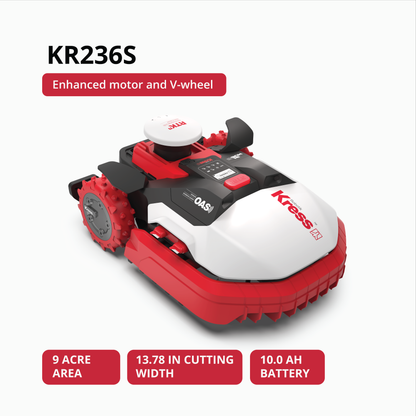 KR236S Kress RTKⁿ 6-acre robotic lawn mower with OAS, enhanced motor and V-Wheel