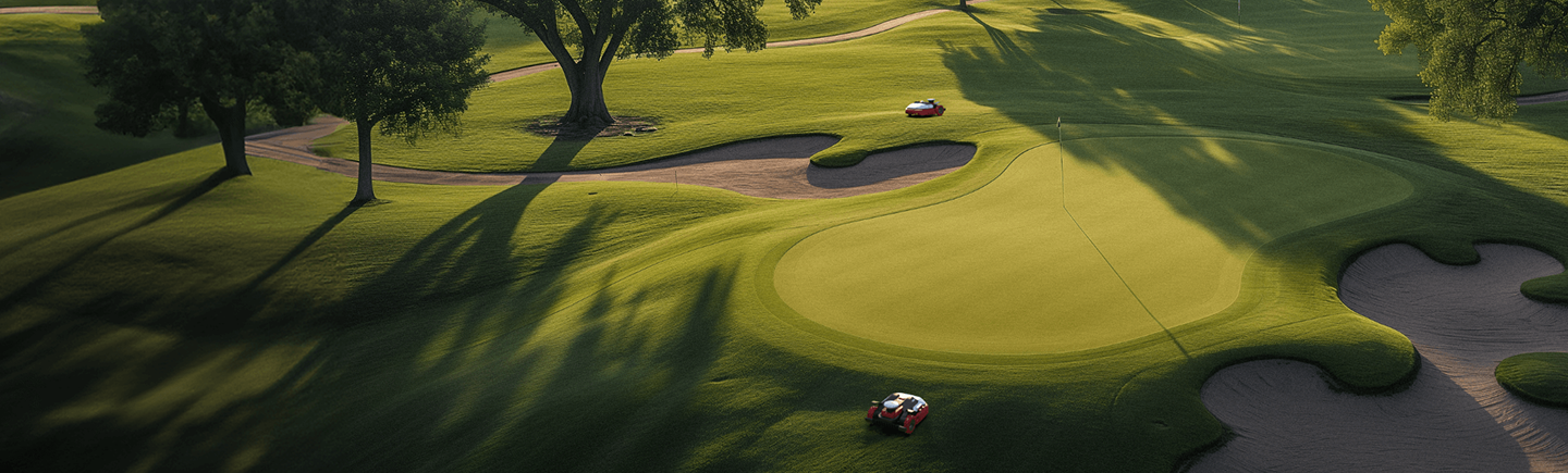 Kress Robotic Mowers mowing the golf course