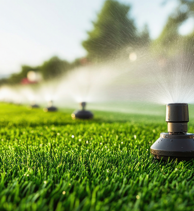 Irrigation system on golf course
