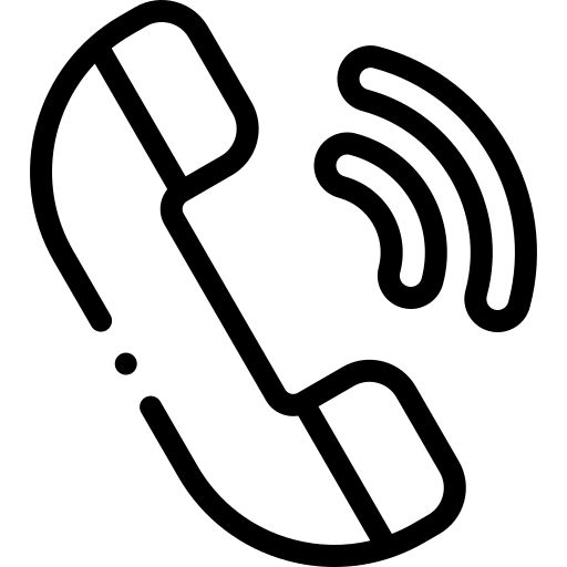 Black phone icon on a transparent 
background